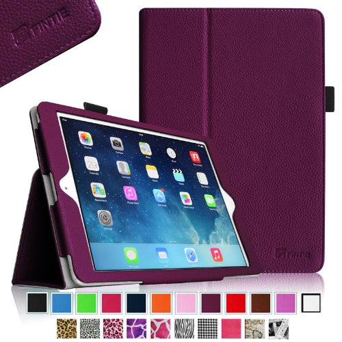 0755746965204 - FINTIE APPLE IPAD AIR FOLIO CASE - SLIM FIT LEATHER SMART COVER WITH AUTO SLEEP / WAKE FEATURE FOR IPAD AIR (IPAD 5TH GENERATION) 2013 MODEL, PURPLE