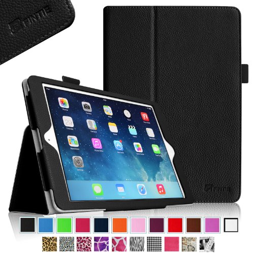 0755746967291 - FINTIE APPLE IPAD AIR FOLIO CASE - SLIM FIT LEATHER SMART COVER WITH AUTO SLEEP / WAKE FEATURE FOR IPAD AIR (IPAD 5TH GENERATION) 2013 MODEL, BLACK
