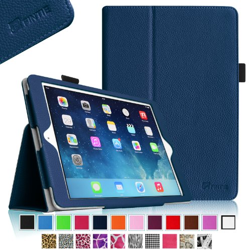 0755746969370 - FINTIE APPLE IPAD AIR FOLIO CASE - SLIM FIT LEATHER SMART COVER WITH AUTO SLEEP / WAKE FEATURE FOR IPAD AIR (IPAD 5TH GENERATION) 2013 MODEL, NAVY