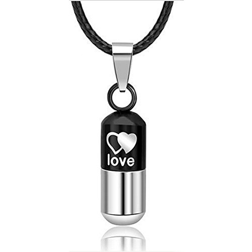0755899289271 - UNISEX LOVE PILL KEEPER CAPSULE TABLET PENDANT NECKLACE CHAIN