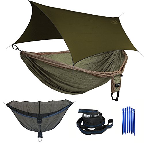 0755918721799 - ENO DOUBLE DELUXE HAMMOCK ONELINK TENT SYSTEM - GUARDIAN BUG NET, ATLAS STRAP, AND TARP