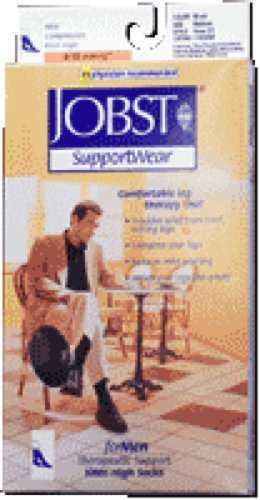 0755918850406 - BSN JOBST CLASSIC SUPPORTWEAR MEN'S KNEE HIGH MILD COMPRESSION SOCKS LARGE, BLACK, CLOSED TOE, LATEX (PAIR OF 2 EACH)