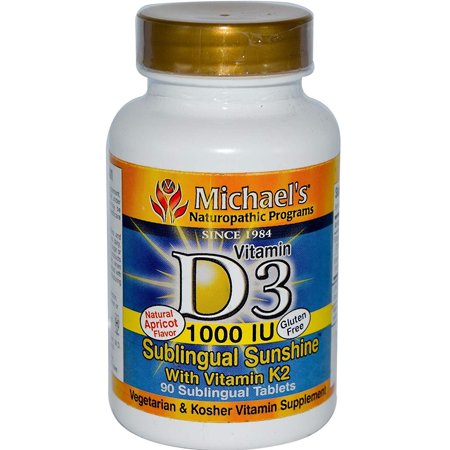 0755929104017 - VITAMIN D3 WITH VITAMIN K2 APRICOT 1 000 IU 90 SUBLINGUAL TABLETS 90 SUBLINGUAL TABLET