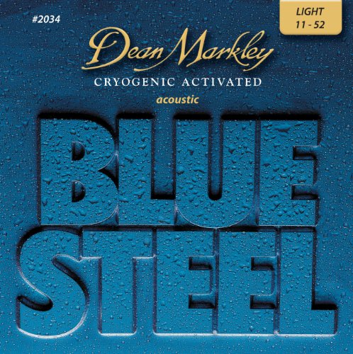 0756004203403 - DEAN MARKLEY BLUE STEEL CRYOGENIC ACTIVATED ACOUSTIC STRINGS, 11-52, 2034, LIGHT