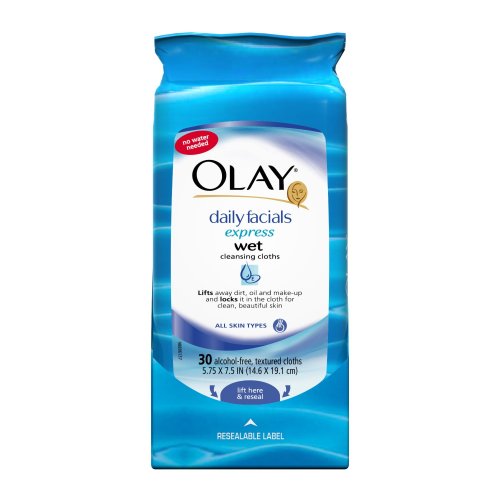 0075609007941 - OLAY DAILY FACIALS EXPRESS WET CLEANSING CLOTHS, ALL SKIN TYPES, 30 COUNT (PACK OF 4)