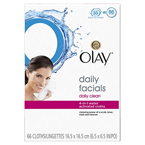 0075609041297 - OLAY DAILY 4-IN-1 FACIAL CLOTH NORMAL TWIN PACK, 66 COUNT