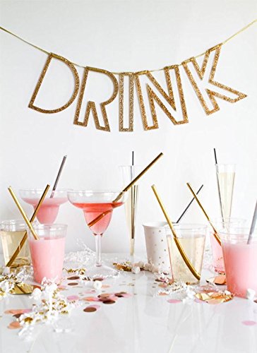 0756244664651 - PARTYWOO 100 PACK BIODEGRADABLE PAPER STRAW FOR BIRTHDAYS, WEDDINGS, BABY SHOWERS, CELEBRATIONS PARTY SUPPLIES,SHINY GOLD & SLIVER