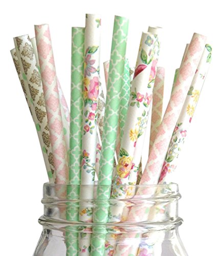 0756244664675 - PARTYWOO 100 PACK 7.75 INCH BIODEGRADABLE BPA FREE PAPER STRAWS FOR BIRTHDAYS, WEDDINGS, BABY SHOWERS, CELEBRATIONS AND PARTIES ASSORTED COLORS