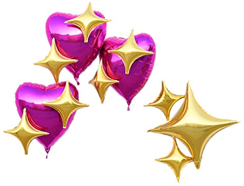 0756244664682 - PARTYWOO 12 PACK PARTY MYLAR STAR FOIL BALLOONS +100 FREE GLUE SPOT FOR WEDDING DECORATIONS BIRTHDAY DECORATION BACHELORETTE PARTY SUPPLIES -GOLD & PURPLE