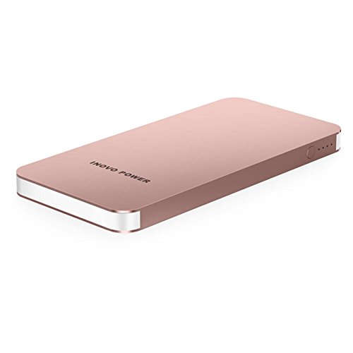 0756330361747 - INOVO L6 5500MAH LITHIUM POLYMER BATTERY METAL SLIM PORTABLE EXTERNAL DOUBLE USB CHARGER TRAVEL POWER BANK PINK