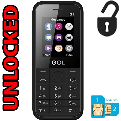 0756406710530 - UNLOCKED CELLPHONE GOL S1 DUOS DUAL GSM SIM QUAD BAND BLUETOOTH MICRO SD GAMES CAMERA FLASH DESBLOQUEADO GSM