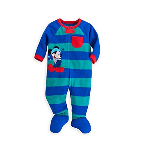 0756406802723 - DISNEY STORE MICKEY MOUSE STARS & STRIPES BLANKET SLEEPER PAJAMAS FOR BABY, BLUE, 3-6 MONTHS