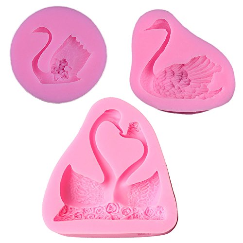 0756910391799 - 3D DIY SWANS CANDY MOLDS SILICONE FONDANT TOOLS AND SUPPLIES SET OF 3