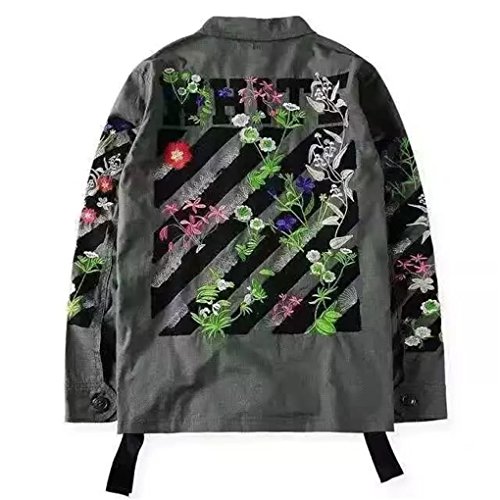 7570540545420 - A POCKET OF SUNSHINE OFF WHITE JACKET JEANS EMBROIDERED FLOWERS STREETWEAR WINDBREAKER JACKET PYREX OFF WHITE MA1 JACKETS GRAYS
