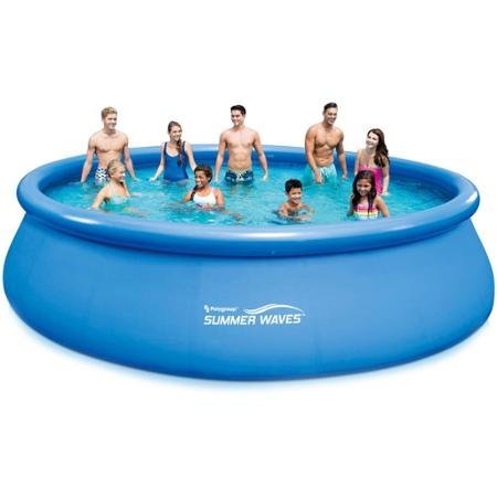 0757104119618 - SUMMER WAVES 18' X 48 QUICK SET ROUND ABOVE GROUND SWIMMING POOL WITH DELUXE ACCESSORY SET WITH FILTER PUMP, COVER, SURESTEP LADDER, MAINTENANCE KIT, GROUND CLOTH AND BUILT-IN CHLORINATOR