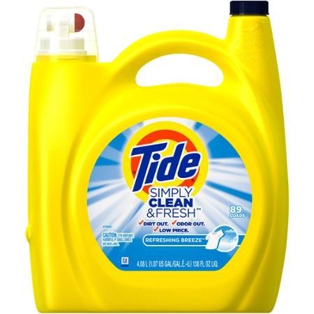 0757104120195 - TIDE SIMPLY CLEAN AND FRESH HIGH EFFICIENCY LIQUID LAUNDRY DETERGENT, 89 LOADS, 138 OZ, COMPATIBLE WITH HE AND STANDARD WASHING MACHINES