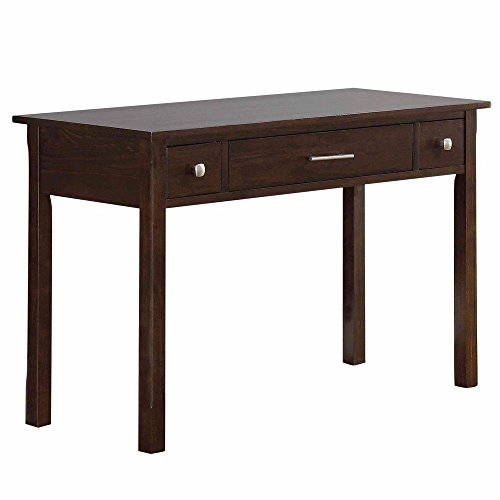 0757104192581 - SIMPLI HOME AVALON PINE WOOD OFFICE DESK IN TOBACCO BROWN