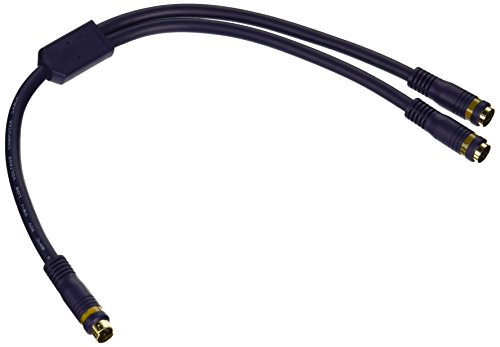 0757120291640 - C2G 1FT VELOCITY ONE S-VIDEO MALE TO TWO S-VIDEO FEMALE Y-CABLE