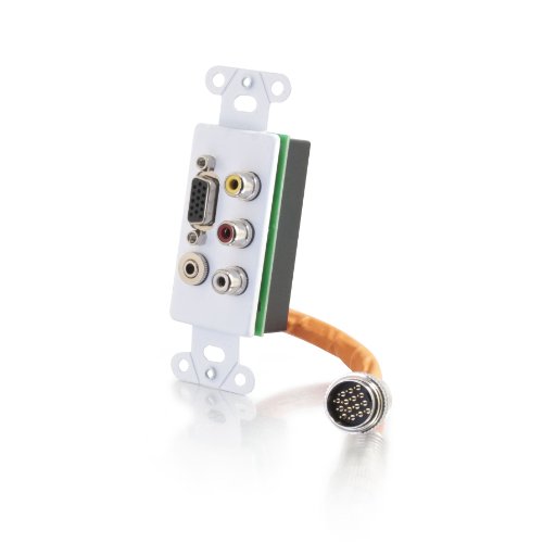 0757120600220 - C2G/ CABLES TO GO 60022 RAPIDRUN INTEGRATED VGA (HD15) + 3.5MM + COMPOSITE VIDEO + STEREO AUDIO DECORA STYLE WALL PLATE