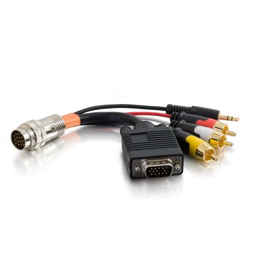 0757120600558 - C2G/ CABLES TO GO 60055 RAPIDRUN VGA (HD15) + 3.5MM, COMPOSITE VIDEO FLYING LEAD (6 INCH)