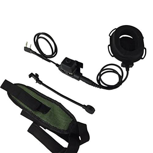 0757290423018 - GREEN Z TACTICAL BOWMAN ELITE II HEADSET WITH WATERPROOF PTT RIGHTLEFT EAR FOR KENWOOD 2PIN PROTRUDE TWO-WAY RADIOS
