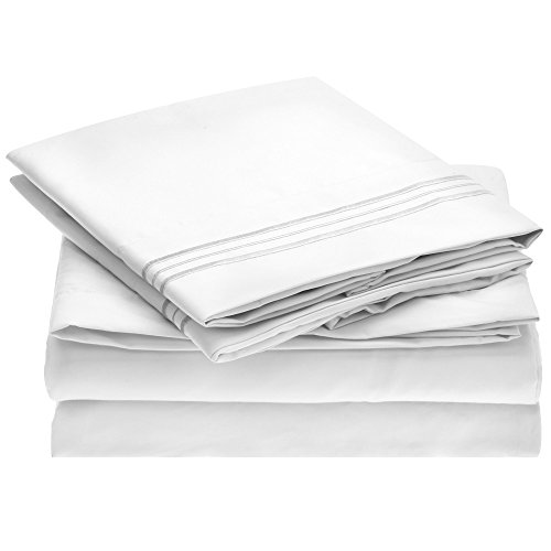 0757440899175 - IDEAL LINENS BED SHEET SET - 1800 DOUBLE BRUSHED MICROFIBER BEDDING - 3 PIECE (TWIN, WHITE)