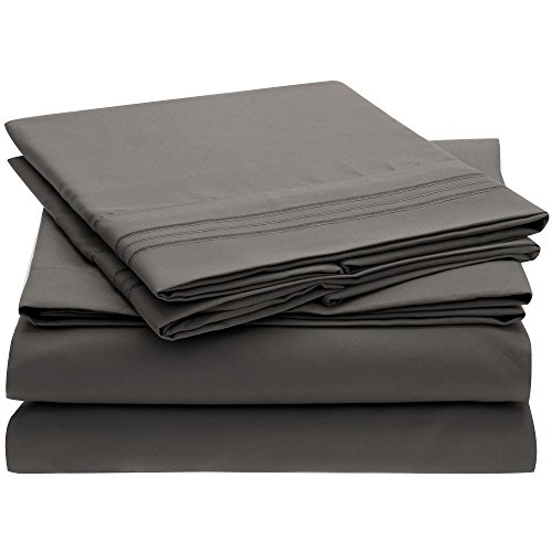 0757440899533 - IDEAL LINENS BED SHEET SET - 1800 DOUBLE BRUSHED MICROFIBER BEDDING - 4 PIECE (FULL, GRAY)