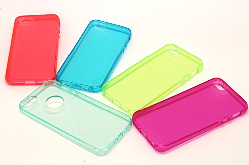 0757536153600 - IPHONE 5 , IPHONE 5S SOFT CASE, EZSTATION (TM) IPHONE 5S/5, COLORFUL SOFT CRYSTAL CLEAR TRANSPARENT SLIM FIT COLOR SEE-THRU BACK COVER CASE, SNAP-ON SILICONE / TPU BACK CASE COVER SKIN FOR APPLE IPHONE 5 OR IPHONE 5S (BUNDLED ALL (5 CASES))