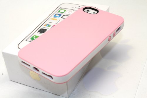0757536154232 - FOR IPHONE 5 CASE, IPHONE 5S 2-TONE VIBRANT COLOUR CASE, DIGIWAVES® SILICONE SLIM PROTECTIVE STURDY IPHONE 5 5S CASE COVER FOR APPLE IPHONE 5/5S (BABY PINK / WHITE)