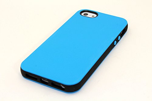 0757536154317 - FOR IPHONE 5 CASE, IPHONE 5S 2-TONE VIBRANT COLOUR CASE, DIGIWAVES® SILICONE SLIM PROTECTIVE STURDY IPHONE 5 5S CASE COVER FOR APPLE IPHONE 5/5S (BLUE / BLACK)