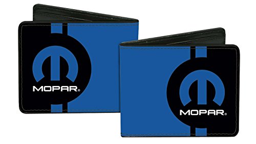 0757572185283 - MOPAR AUTOMOTIVE PART COMPANY M LOGO BLUE & BLACK FUN BI-FOLD WALLET