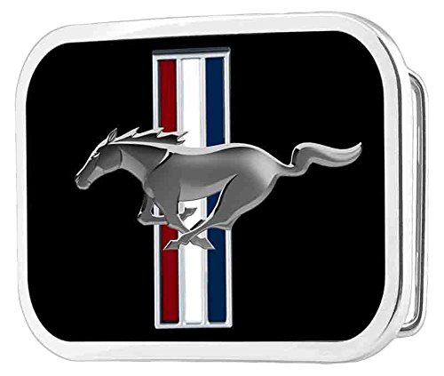 0757572189960 - FORD AUTOMOBILE COMPANY MUSTANG STRIPES & HORSE FUN ROCKSTAR BELT BUCKLE