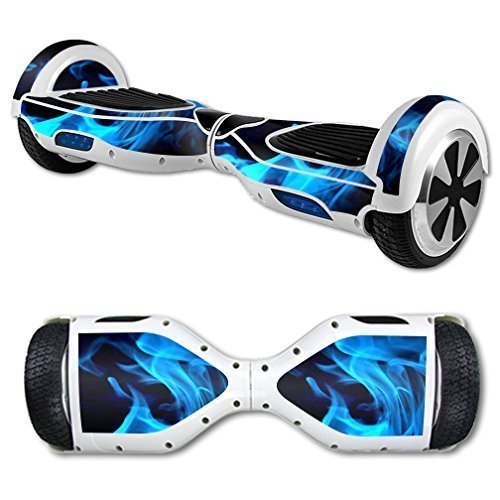 0757572764075 - MIGHTYSKINS PROTECTIVE VINYL SKIN DECAL FOR SELF BALANCING SCOOTER HOVERBOARD MINI HOVER 2 WHEEL X1 RAZOR WRAP COVER STICKER BLUE FLAMES