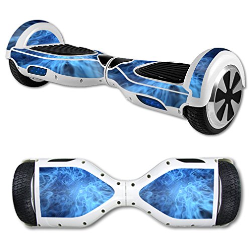 0757572764099 - MIGHTYSKINS PROTECTIVE VINYL SKIN DECAL FOR SELF BALANCING BOARD SCOOTER MINI HOVER 2 WHEEL X1 RAZOR WRAP COVER STICKER BLUE FLAMES