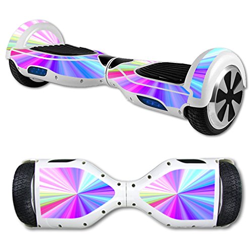 0757572766369 - MIGHTYSKINS PROTECTIVE VINYL SKIN DECAL FOR SELF BALANCING SCOOTER HOVERBOARD MINI HOVER 2 WHEEL UNICYCLE WRAP COVER STICKER RAINBOW ZOOM