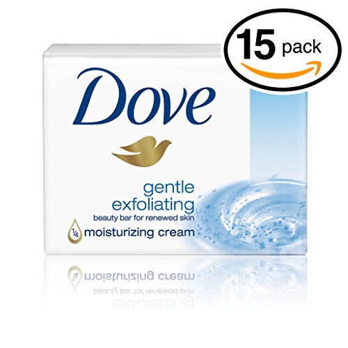 0757583213814 - (PACK OF 15 BARS) DOVE BEAUTY SOAP BAR: GENTLE EXFOLIATING. REMOVES DEAD SKIN & LEAVES YOU WITH A FRESH RADIANT GLOW! 25% MOISTURIZING LOTION! GREAT FOR HANDS, FACE & BODY! (15 BARS, 3.5OZ EACH BAR)