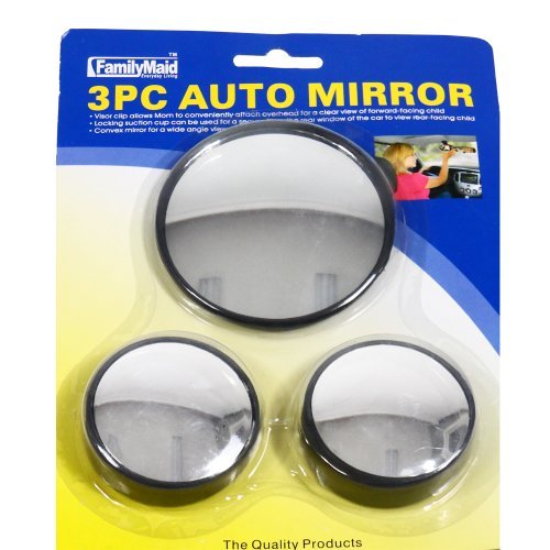 0757901506963 - 3 PIECE MAX VIEW MIRRORS SIDE VIEW CONVEX MIRROR REARVIEW MIRROR (3 PACK)