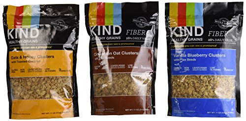 0757901999406 - KIND HEALTHY GRAINS CLUSTERS VARIETY 3 PACK (CINNAMON OAT CLUSTERS, OATS & HONEY, VANILLA BLUEBERRY)