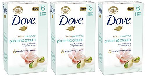 0758149167015 - DOVE PURELY PAMPERING PISTACHIO CREAM BEAUTY BAR WITH MAGNOLIA SCENT, 6 COUNT (PACK OF 3)