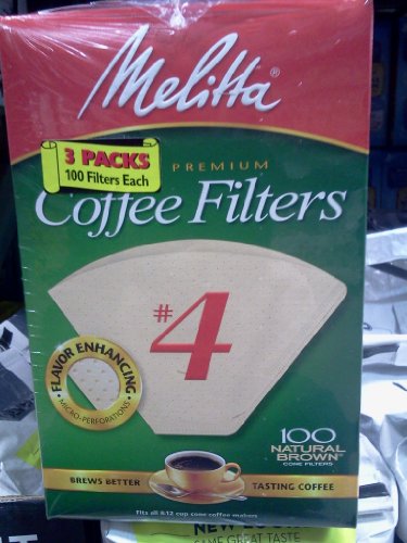 0758149816081 - MELITTA CONE COFFEE FILTERS NATURAL BROWN #4 (100 COUNT (PACK OF 3))