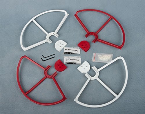 0758149830384 - SUMMITLINK® SNAP ON/OFF PROP GUARDS 2X RED 2X WHITE FOR DJI PHANTOM ALL VERSIONS PHANTOM 3 PROFESSIONAL ADVANCED TOOL FREE QUICK RELEASE QUICK DISCONNECT PROPELLER PROTECTOR