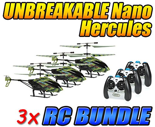 0758182580048 - CAMO NANO HERCULES UNBREAKABLE 3.5CH IR RC HELICOPTER 3-PACK BUNDLE
