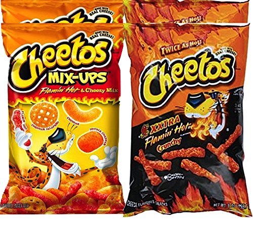 0758182622700 - CHEETOS MIX-UPS FLAMING HOT CHEEZY MIX & CHEETOS EXTRA FLAMING HOT CRUNCHY SNACK CARE PACKAGE FOR COLLEGE, MILITARY, SPORTS 8.0 OZ