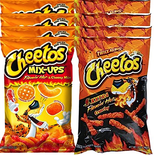 0758182622724 - CHEETOS MIX-UPS FLAMING HOT CHEEZY MIX & CHEETOS EXTRA FLAMING HOT CRUNCHY SNACK CARE PACKAGE FOR COLLEGE, MILITARY, SPORTS 8.0 OZ