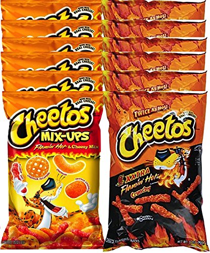 0758182622731 - CHEETOS MIX-UPS FLAMING HOT CHEEZY MIX & CHEETOS EXTRA FLAMING HOT CRUNCHY SNACK CARE PACKAGE FOR COLLEGE, MILITARY, SPORTS 8.0 OZ