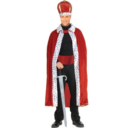 0758259823719 - FORUM NOVELTIES MEN'S KING ROBE AND CROWN SET, RED, ONE SIZE