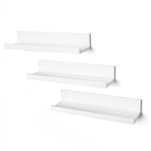 0758381223814 - SET OF THREE 14-INCH FLOATING WALL SHELVES BY AMERICANFLAT, WHITE