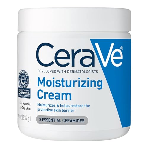 0758614307267 - CERAVE MOISTURIZING CREAM | BODY AND FACE MOISTURIZER FOR DRY SKIN | BODY CREAM WITH HYALURONIC ACID AND CERAMIDES | NORMAL | FRAGRANCE FREE | 19 OZ | PACKAGES MAY VARY
