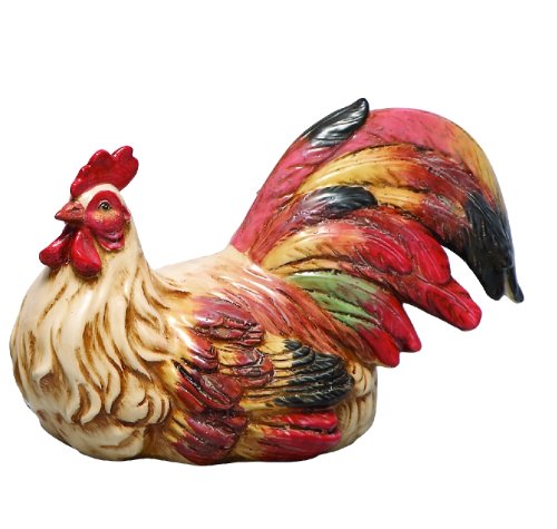 0758647407750 - DECO 79 40775 CERAMIC DECORATIVE ROOSTER STATUE, 15 BY 9-INCH