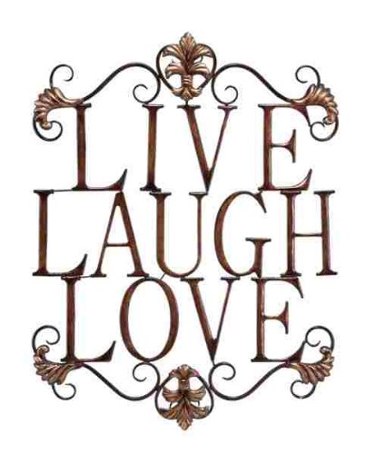 0758647484874 - LIVE LAUGH LOVE MODERN ABSTRACT METAL WALL ART HOME DECOR DECORATION 28H, 21W